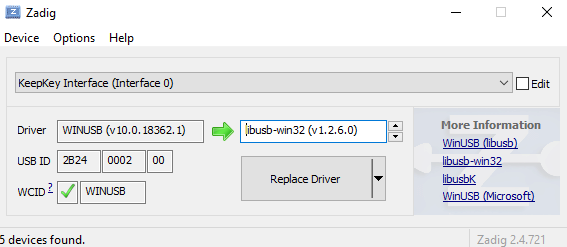 zadig driver installation